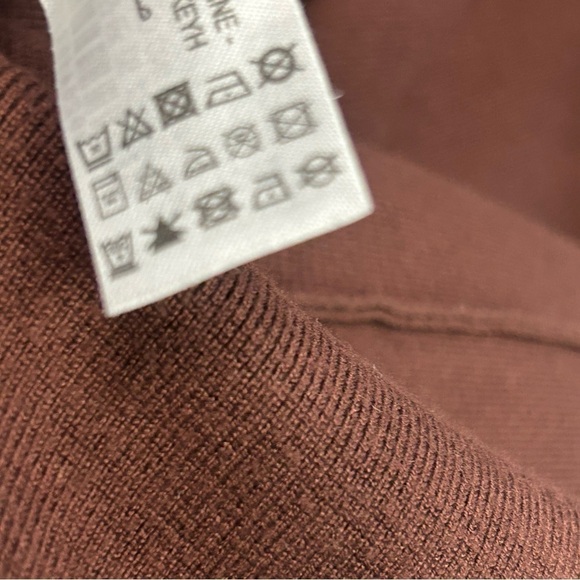 Zara chocolate brown knit midi button front cardigan sweater Sz M - Picture 8 of 11